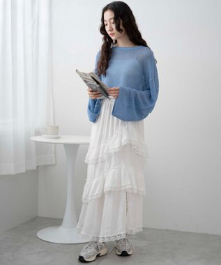 WEGO ショートメッシュニットプルオーバー ブルー