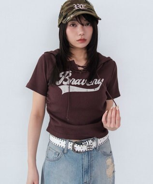 WEGO レースアップフードちびT ブラウン