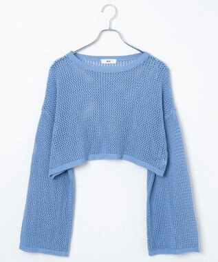 WEGO ショートメッシュニットプルオーバー ブルー