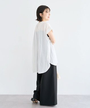 Green Parks ドロストネックフレンチスリーブブラウス Off White