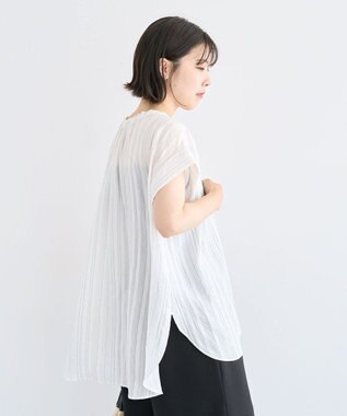 Green Parks ドロストネックフレンチスリーブブラウス Off White