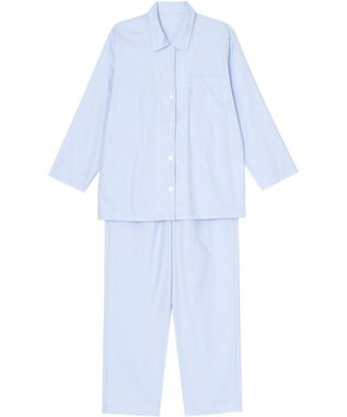 ワコール／睡眠科学 【パジャマ】　長袖・長ズボン　綿100％　光沢感とハリ感　睡眠科学／ワコール　YDX564 サックス