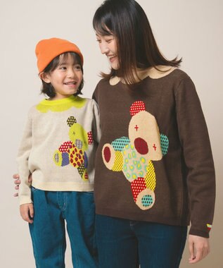 ami amie 【UNISEX】カラフルくまプルオーバーFree Size ブラウン