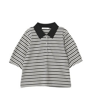 AMERICAN HOLIC ボーダーポロシャツ Black