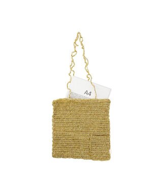 ROOTOTE 1091【手編みカゴバッグ風】SC.トール.クロッシュメタリック-A 01：ゴールド