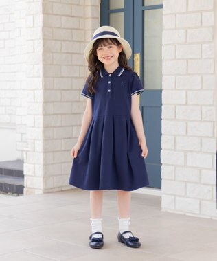 組曲 KIDS 【110-140㎝】ストレッチカノコ ワンピース ネイビー
