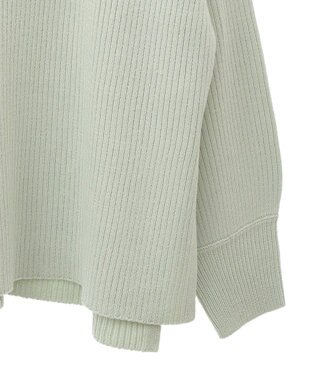 Green Parks 洗えるボトルネックリブニットプルオーバー Mint