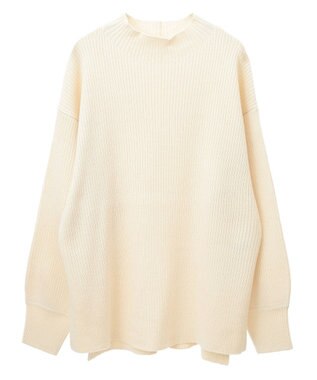 Green Parks 洗えるボトルネックリブニットプルオーバー Off White