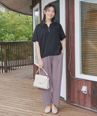 Tiaclasse 【サラごこち】選べるパンツ(テーパード/ワイド） ピンクモカ：ワイド