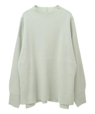 Green Parks 洗えるボトルネックリブニットプルオーバー Mint