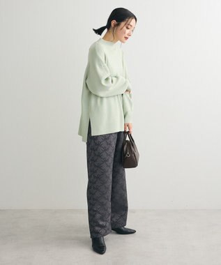 Green Parks 洗えるボトルネックリブニットプルオーバー Mint