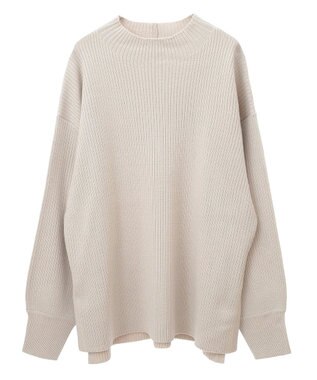 Green Parks 洗えるボトルネックリブニットプルオーバー Light Gray