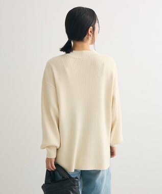 Green Parks 洗えるボトルネックリブニットプルオーバー Off White