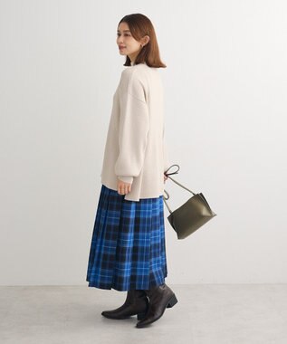 Green Parks 洗えるボトルネックリブニットプルオーバー Light Gray