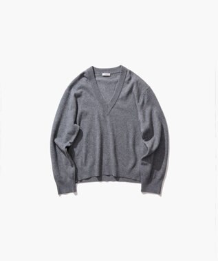 ATON MERINO COLLEGE KNIT | Vネックセーター GRAY