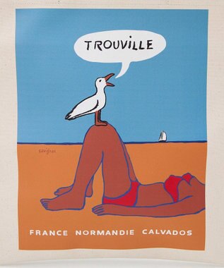 TOPKAPI 【Breath TOPKAPI】サヴィニャック × Breath TOPKAPI アート プリント フラット オーガニックキャンバス トート バッグ オレンジ