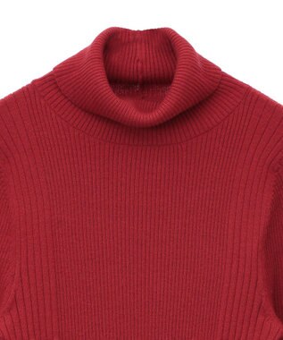 earth music&ecology やわらかタッチタートルネックニットプルオーバー Red