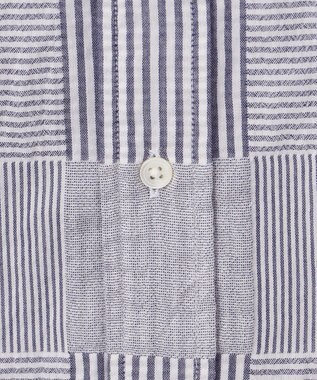 J.PRESS MEN 【クールマックス】サッカーパッチワーク シャツ ネイビー系9