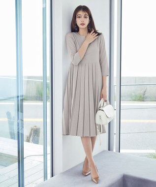 Tiaclasse 【洗える】プリーツワンピース グレー
