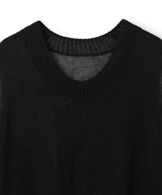BEIGE， MORION / リネン レイヤードニット Black×Black