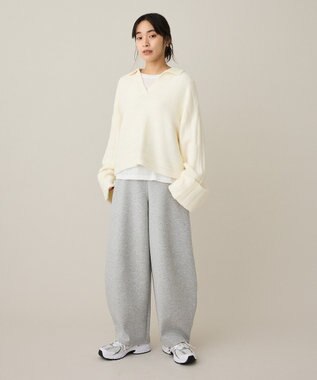 CRAFT STANDARD BOUTIQUE ロールアップ袖ショート丈ニットプルオーバー Ivory