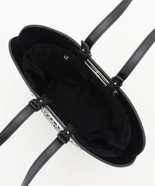 ICB 【先行予約】 フェイクラフィア2WAYバッグ ブラック×オフホワイト