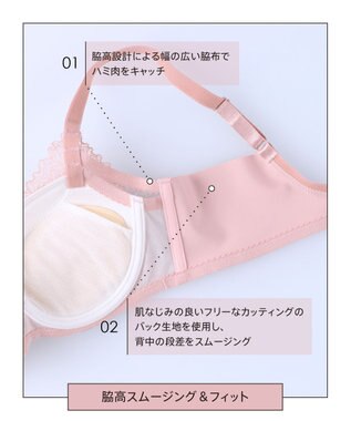 une nana cool MADE WITH LIBERTY FABRIC さあわたし レース 脇高ブラジャー ライトオリーブ