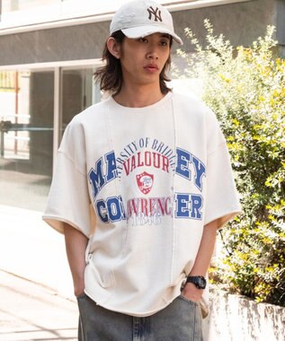 WEGO 【ユニセックス着用ITEM/MLサイズ展開】ドッキングカレッジスウェT（SS） オフホワイト