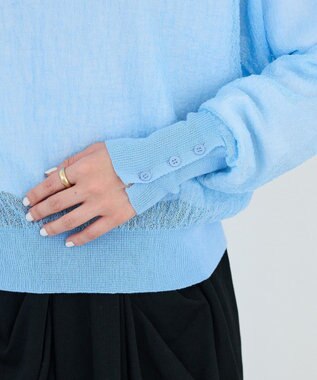 CRAFT STANDARD BOUTIQUE ジョーゼットシアーニットプルオーバー Blue