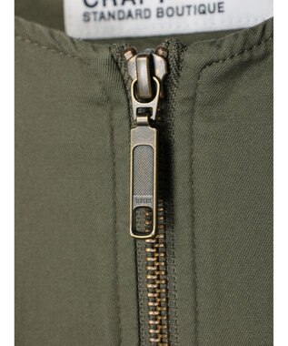 CRAFT STANDARD BOUTIQUE コットンギャバジンノーカラーＺＩＰブルゾン Khaki