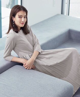 Tiaclasse 【洗える】プリーツワンピース グレー