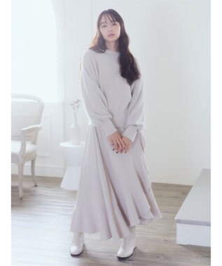 earth music&ecology ラッフルフリルイレヘムスカート Beige