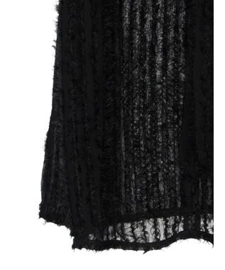 Green Parks ボウタイ付きフェザーノースリーブプルオーバー Black