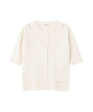 earth music&ecology フェイクレイヤードアメスリプルオーバー Ivory