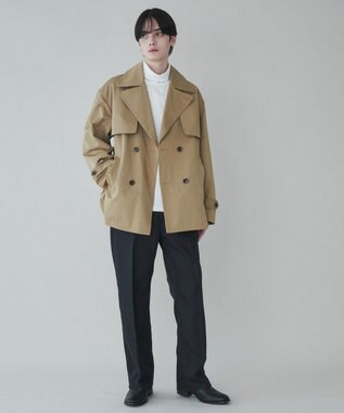 WEGO 【ユニセックス着用ITEM】ショートトレンチジャケット ベージュ