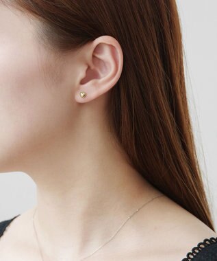 TOCCA 【WEB限定】WITH HEART MINI PIERCED EARRINGS K10 ピアス イエローゴールド系