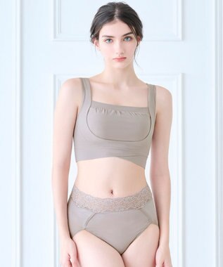 BRADELIS New York 【BRADELIS Me / ノンワイヤー・バストアップ】 ブラデリスフレンドリーフィットブラ 接触冷感 速乾機能で快適 ダークグレージュ