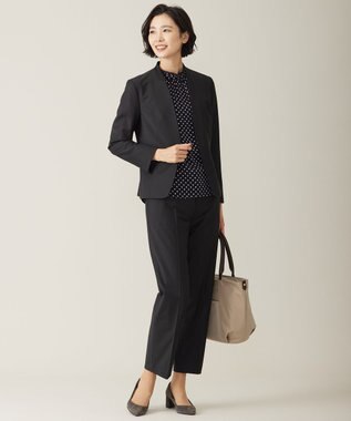 J.PRESS LADIES S 【セットアップ対応】BAHARIYE SOLID ノーカラー ジャケット ブラック系