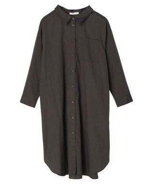 Green Parks ミドル丈シャツワンピースII Charcoal Gray