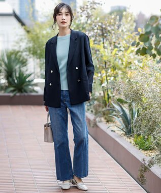 ANY SIS 【好印象ブライトニット】レースポイント プルオーバー アイスブルー