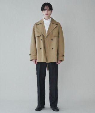 WEGO 【ユニセックス着用ITEM】ショートトレンチジャケット ベージュ