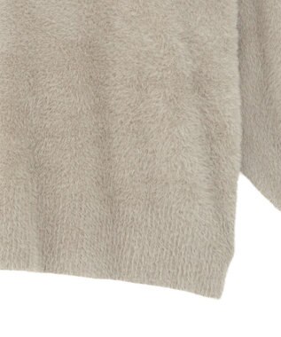 Green Parks シャギークルーネックニットプルオーバー Gray Beige