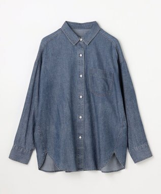ANY L シアーデニムオーバーシャツ フェードインディゴ