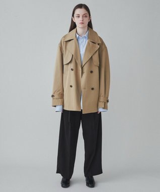 WEGO 【ユニセックス着用ITEM】ショートトレンチジャケット ベージュ