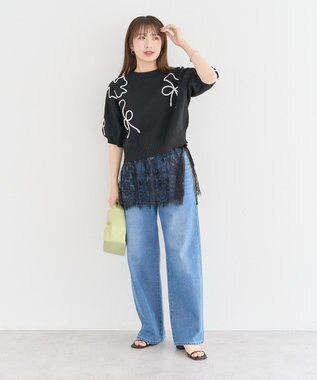 Green Parks ・ＥＬＥＮＣＡＲＥ　ＤＵＥ　Ｗウエストデニムパンツ Light Indigo