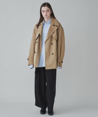 WEGO 【ユニセックス着用ITEM】ショートトレンチジャケット ベージュ