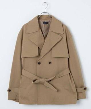 WEGO 【ユニセックス着用ITEM】ショートトレンチジャケット ベージュ