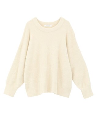 Green Parks シャギークルーネックニットプルオーバー Ecru