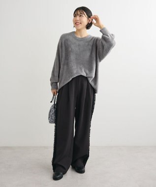 Green Parks シャギークルーネックニットプルオーバー Gray