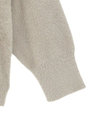 Green Parks シャギークルーネックニットプルオーバー Gray Beige